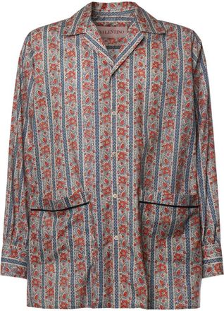 Valentino Garavani Zijden Pyjama Overhemden - Heren - Casual Overhemden - Veelkleurig - L - Katoen - Overhemden