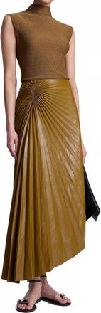 A.L.C. Tracy Vegan Leather Skirt In Saddle