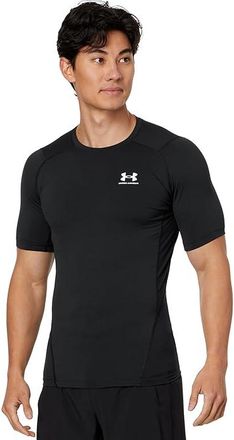 Under Armour Heatgear Armour Compression Short Sleeve Mens Clothing Black/White : 2XL, Polyester