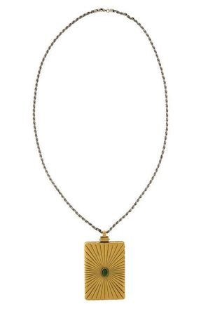 Versace Circe Locket Pendant Necklace in Gold 82-Palladium Green at Nordstrom