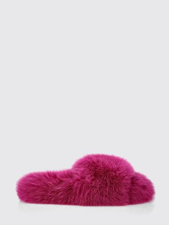 Philipp Plein Solid Colour Fur Slide Sandals with a Low Heel