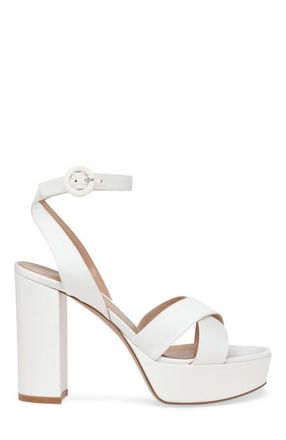 Gianvito Rossi Sabrina Sandals in White Satin at Nordstrom, Size 38.5