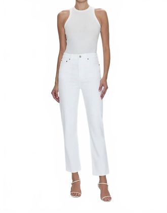 Pistola Denim Bri High Rise Slim Straight Jean In Antique White