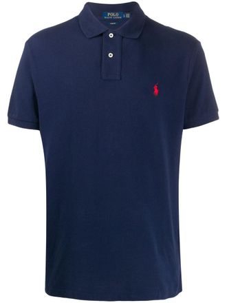 Ralph Lauren Navy-blue/red Cotton Signature Polo