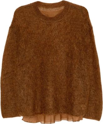 Less layered top - women - Polyamide/Mohair/Silk - M - Brown