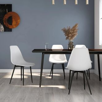 vidaXL Sillas De Comedor 4 Unidades Blancas Pp Vidaxl