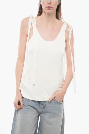 Chloé Chiffon Tank Top with Decorative Tapes size 44