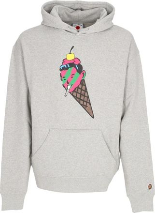 Icecream Cone Man Popover Hoodie - Heren - Hoodies - Grijs - S - Katoen - Hoodies & sweatvesten