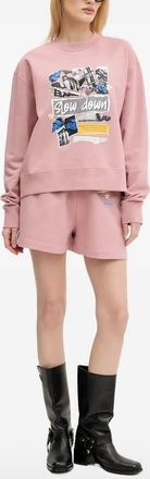 Moschino collage-print crew-neck sweatshirt - women - Cotton - L - Pink