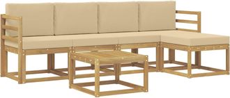 vidaXL Conjunto De Sof&aacute;s De Exterior 6 Uds. Y Beige Vidaxl