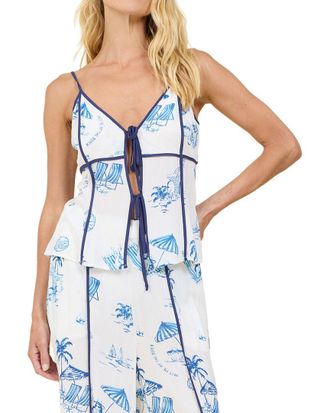 Surf Gypsy Printed Tie Front Tank