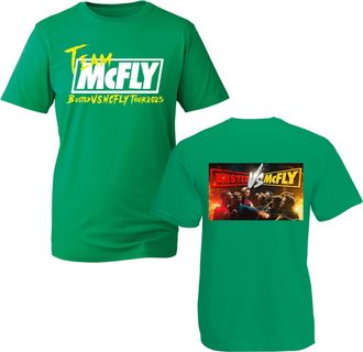 Generic Busted vs McFly Tour 2025 T-Shirt - Team McFly Band Music Concert Tee with Front and Back Print - Rock Pop Gig Fan Merchandise for Men Women Unisex (K