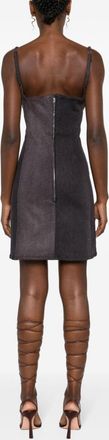Y / Project Ruffle-Trim Denim Dress - Charcoal