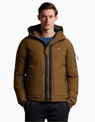 Lyle & Scott Mens Lyle & Scott Cover Up Green Puffer Jacket - Brown - Size: 42/Regular