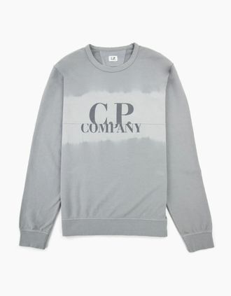 C.P. Company Mens CP Company Light Fleece Tie-dye Logo Sweatshirt Griffin Grey 937 - Size: 44