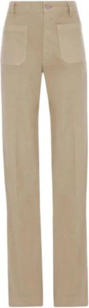 Victoria Beckham Wide Jeans, female, Beige, Size: W27 Wide Jeans