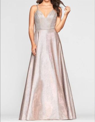 Faviana Shimmery Evening Gown In Copper