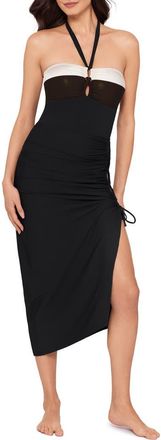 Magic Suit By Miraclesuit Block Party Ruched Side Tie Convertible Cover-Up Maxi Skirt in Black at Nordstrom, Size Medium