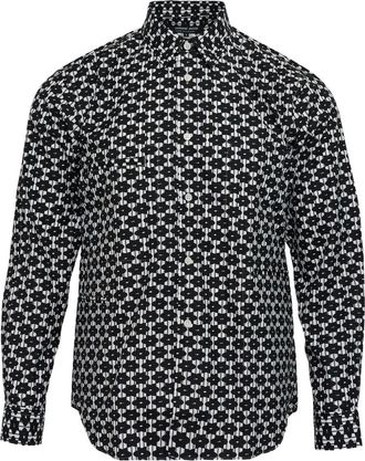 Comme Des Garçons Camicia a fiori - Nero
