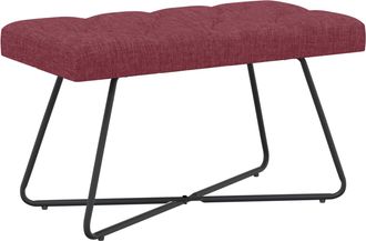 vidaXL Banco Con Tapicer&iacute;a Con Botones Rojo Vino 80 X 40 X 46 Cm Tela Vidaxl