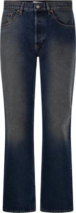 Golden Goose Blue Vintage-Effect Straight-Leg Jeans