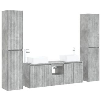 vidaXL Juego De Muebles De Ba&ntilde;o 5 Uds. Gris Hormig&oacute;n Vidaxl