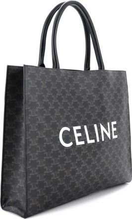 Celine Horizontal Logo Cabas Triomphe Coated Canvas tote bag - Bruin