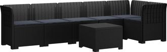 vidaXL Sof&aacute; De Jard&iacute;n Para 6 Personas Con Cojines Estilo Rattan Pp Vidaxl