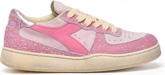Diadora Pink Leather Basket Sneakers