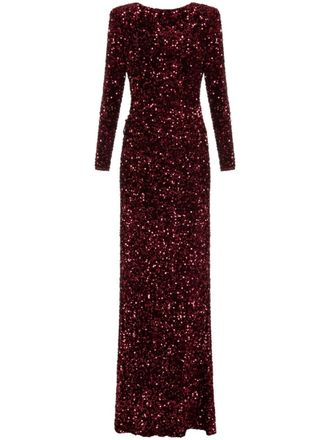 Elisabetta Franchi sequin-embellished maxi dress - Red