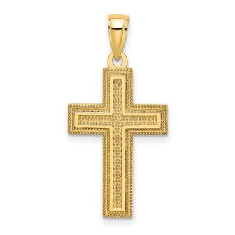 Diamond2Deal 14k Yellow Gold Block Cross Charm