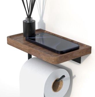 OEM Portarrollos De Papel Higi&eacute;nico, Portarrollos De Papel Higi&eacute;nico, Portarrollos De Papel Higi&eacute;nico, Con Estante De Nogal Negro, Para Ba&ntilde;o Y Aseo
