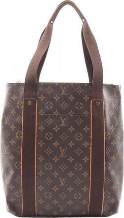 Louis Vuitton Brown Monogram Coated Canvas Leather Tote Bag (Pre-Owned)