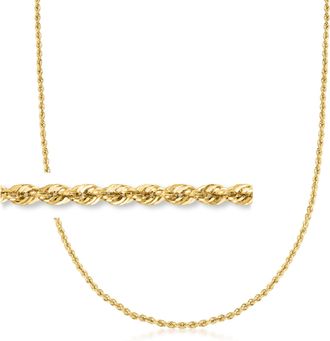 Ross-Simons 2mm 14kt Yellow Gold Rope-Chain Necklace