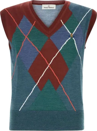 Vivienne Westwood Argyle Embroidered Sweater