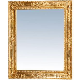 Biscottini International Biscottini - Specchio Specchiera da Parete e Appendere verticale/orizzontale in legno finitura foglia oro anticato L91xPR5xH111 cm Made in It