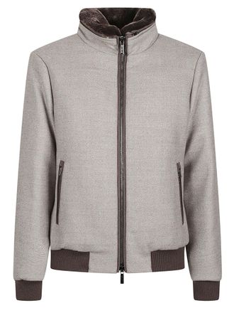 Moorer Bellati-Lp Grey Virgin Wool Bomber Jacket