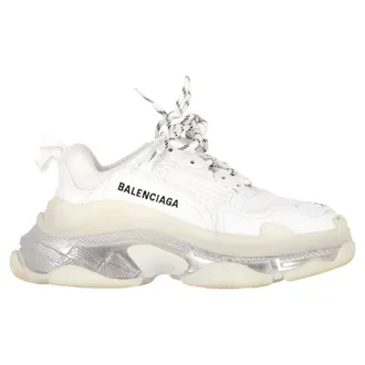 Balenciaga Pre-owned Womens Clear Sole Triple S Sneakers in White - Size EU 34
