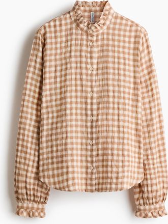 H&M Bluse mit Volantkragen - White