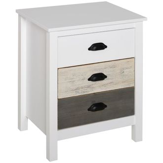 HOMCOM Mesita de noche 50x38x65 cm blanco