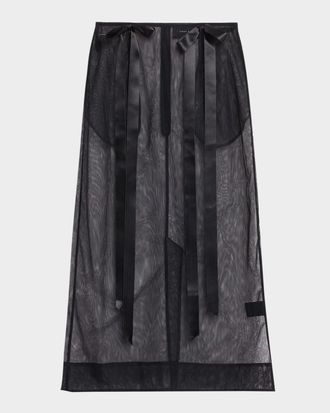 Simone Rocha Ribbon Bow Sheer Pencil Skirt
