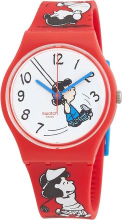 Swatch Peanuts Klunk Quartz White Dial Unisex Watch SO28Z106