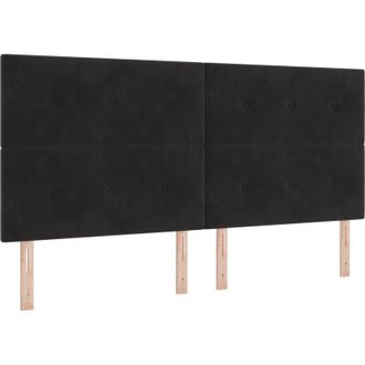 vidaXL Cabecero Montaje En La Pared Manual Negro 200 Cm Terciopelo Vidaxl