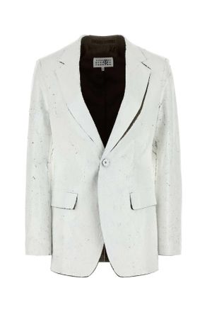 Maison Margiela White Stretch Polyester Blend Blazer