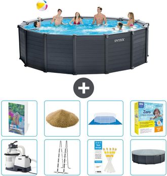 Intex Piscina Graphite Panel Redonda - 478x124 Cm - 9-piezas S692