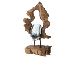 Schubiger M&ouml;bel Vase Wurzel mit Glas H: 45 cm