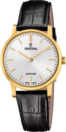 Festina Swiss Made Horloge - Dames - Horloges - Zwart - ONE Size - Leer - Accessoires