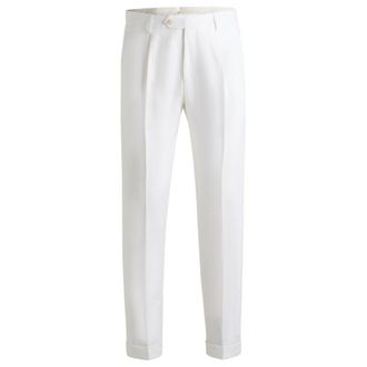 BOSS Regular-fit trousers in linen