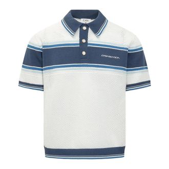 Casablanca Polo Shirts, male, White, Size: XL Perforated Polo Shirt