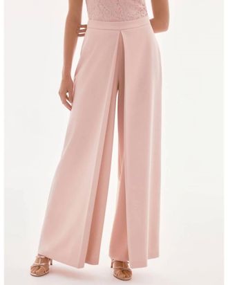Joseph Ribkoff Pleated Front High Rise Wide Leg Pants In Pink Quartz